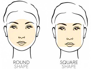 round shaped face and square shaped face illustration
