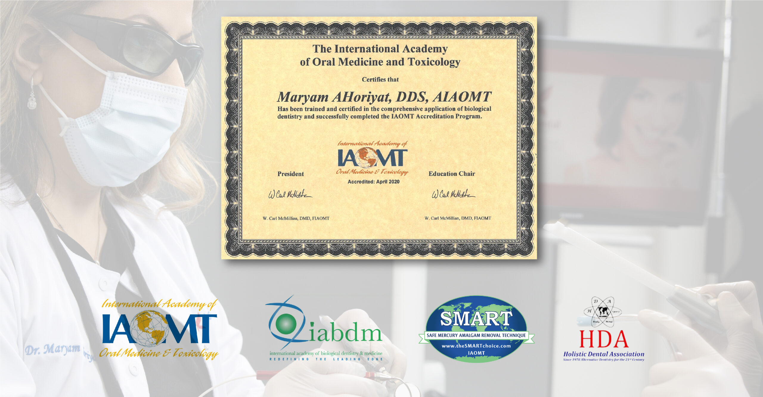 Dr. Maryam Horiyat Certificates