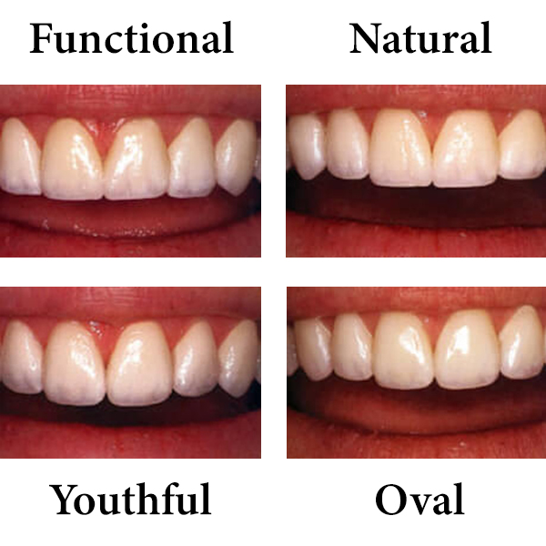 images of natural, functional, youthful and oval teeth
