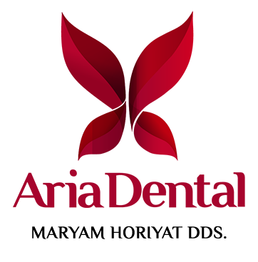 Aria Dental logo with Doctor Maryam Horiyat Name Under it