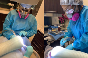 Dr. Maryam Horiyat performing dental treatment