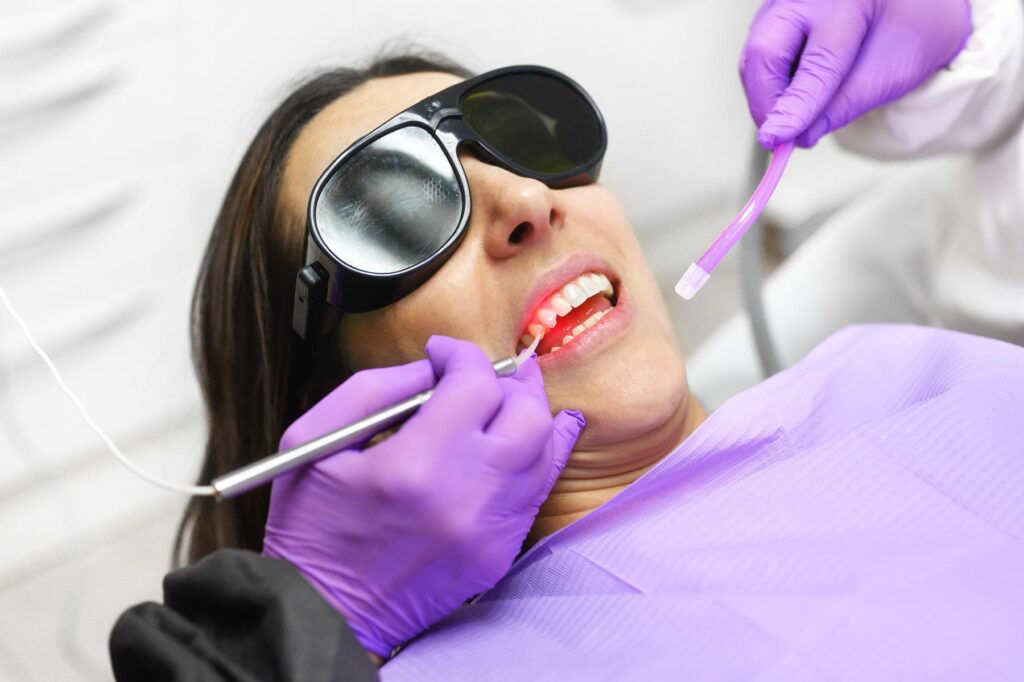 Aria Dental female patient getting LANAP treatment